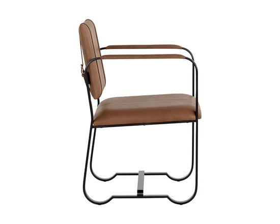 Sunpan Garrett Dining Armchair - Vintage Cognac Leather