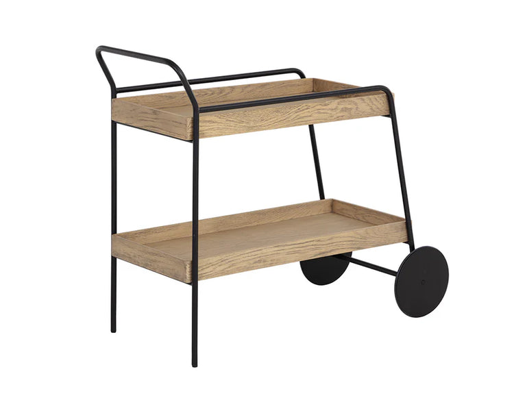 Sunpan Spruce Bar Cart - Weathered Oak 