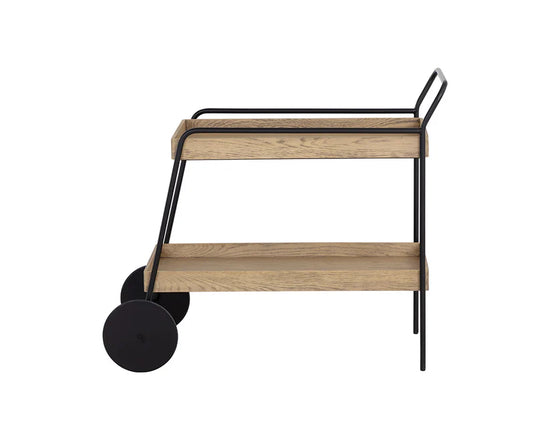 Sunpan Spruce Bar Cart - Weathered Oak 