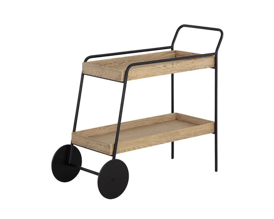 Sunpan Spruce Bar Cart - Weathered Oak 