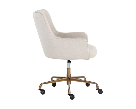 Sunpan Franklin Office Chair - Rustic Bronze - Beige Linen