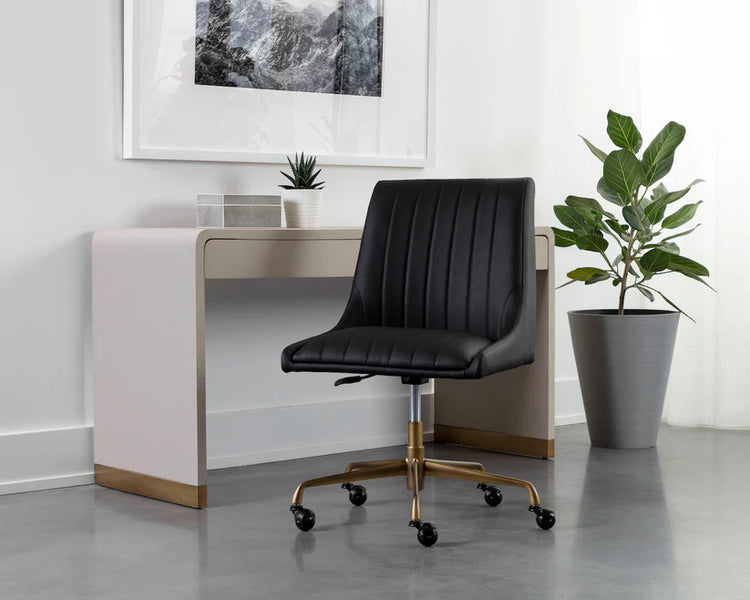 Sunpan Halden Office Chair - Rustic Bronze - Vintage Black