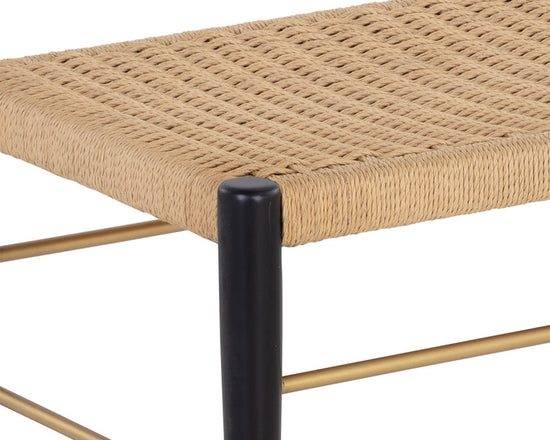 Sunpan Bondi Stool - Black / Natural Rope