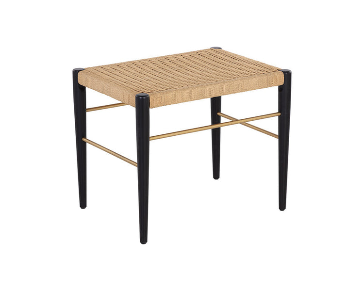 Sunpan Bondi Stool - Black / Natural Rope