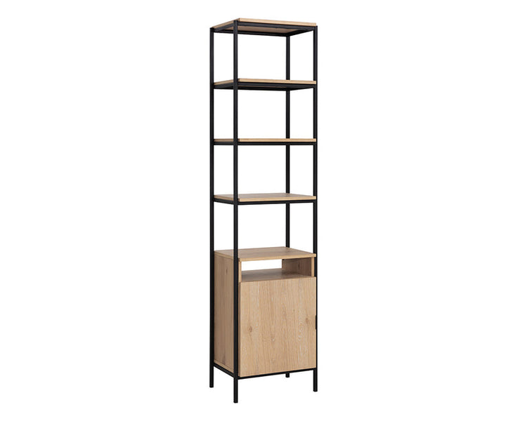 Sunpan Ambrose Small Modular Bookcase - Matte Black / Rustic Oak