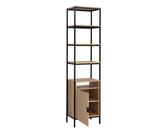 Sunpan Ambrose Small Modular Bookcase - Matte Black / Rustic Oak