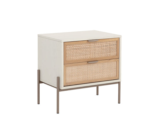 Sunpan Avida Nightstand - Cream / Natural Rattan