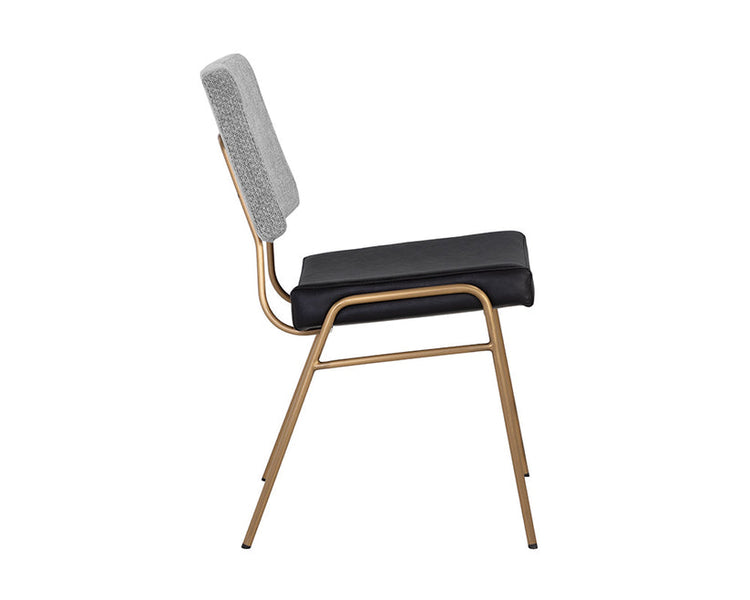 Sunpan Brinley Dining Chair - Gold - Nightfall Black / Chacha Grey