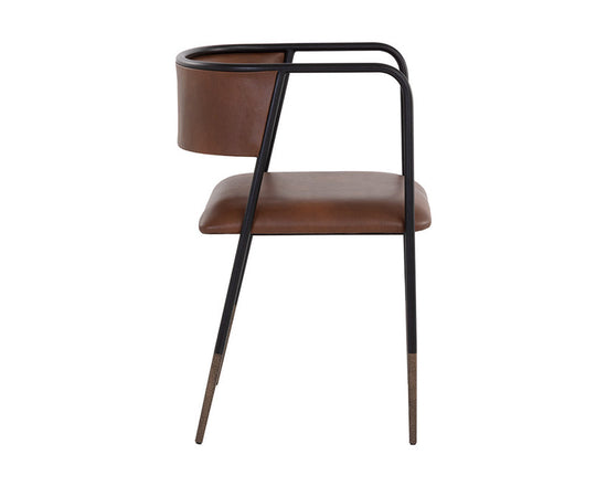 Sunpan Brenan Dining Arm Chair - Bravo Cognac