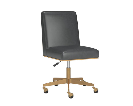 Sunpan Dean Office Chair - Antique Brass / Bravo Portabella