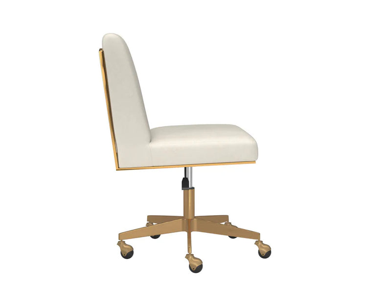 Sunpan Dean Office Chair - Antique Brass / Meg Ivory