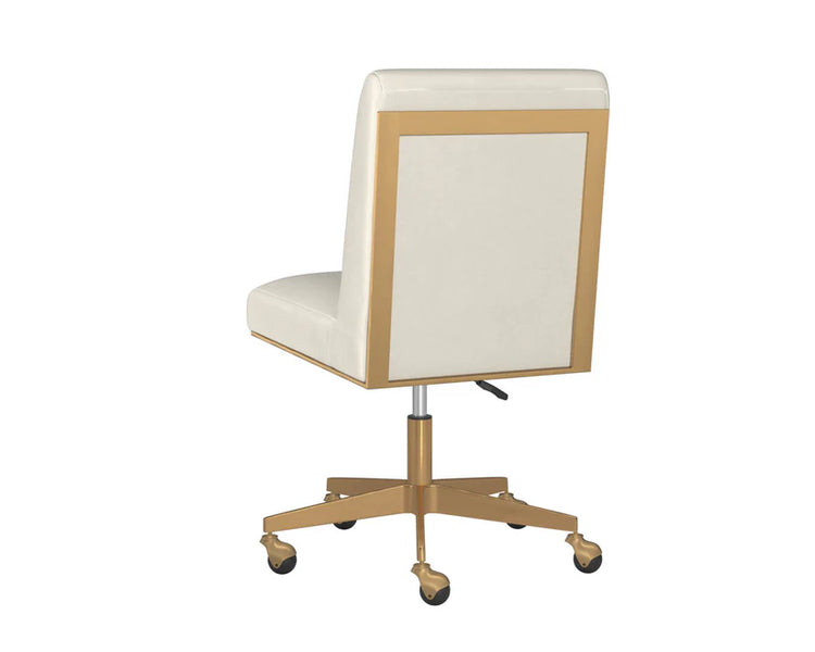 Sunpan Dean Office Chair - Antique Brass / Meg Ivory