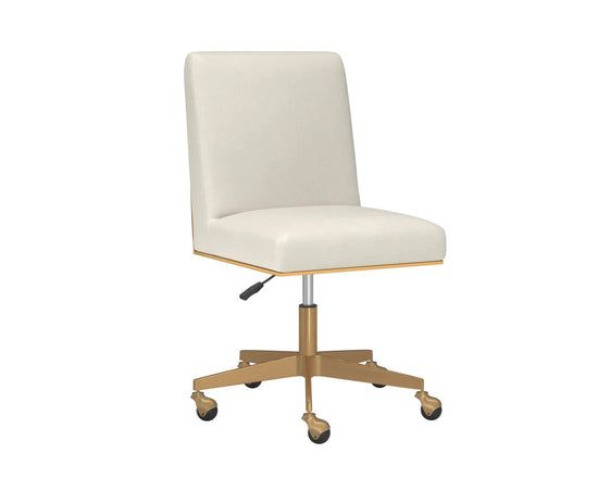 Sunpan Dean Office Chair - Antique Brass / Meg Ivory