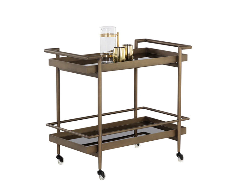 Sunpan Livingston Bar Cart - Antique Brass