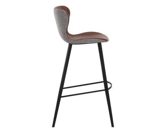 Sunpan Arabella Bar Stool -  Bravo Cognac / November Grey