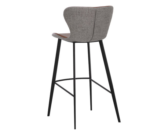 Sunpan Arabella Bar Stool -  Bravo Cognac / November Grey