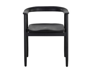 Sunpan Jeremy Dining Armchair - Wood Seat  - Black