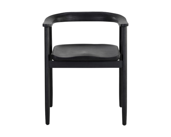 Sunpan Jeremy Dining Armchair - Wood Seat  - Black