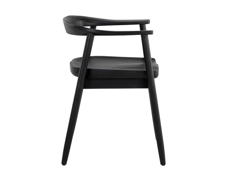 Sunpan Jeremy Dining Armchair - Wood Seat  - Black