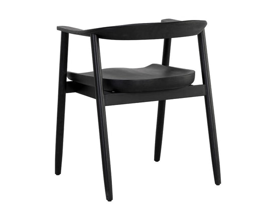 Sunpan Jeremy Dining Armchair - Wood Seat  - Black