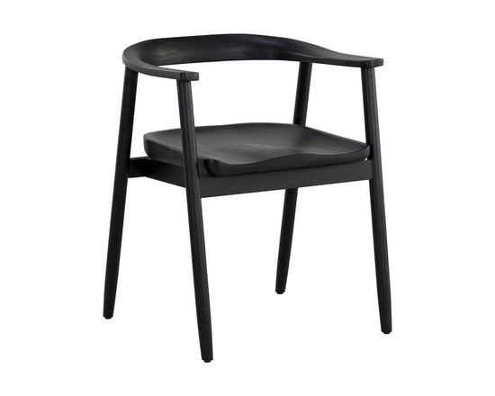 Sunpan Jeremy Dining Armchair - Wood Seat  - Black