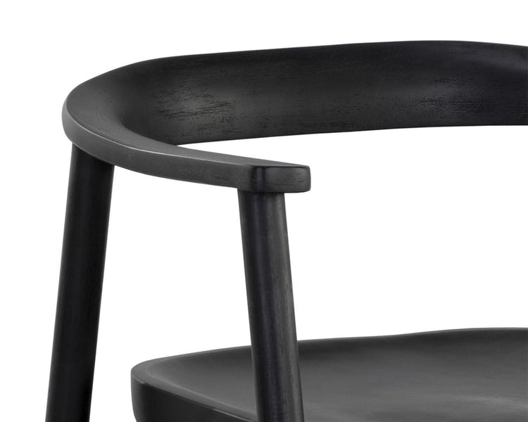 Sunpan Jeremy Dining Armchair - Wood Seat  - Black