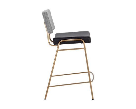 Sunpan Brinley Counter Stool - Gold - Nightfall Black / Chacha Grey