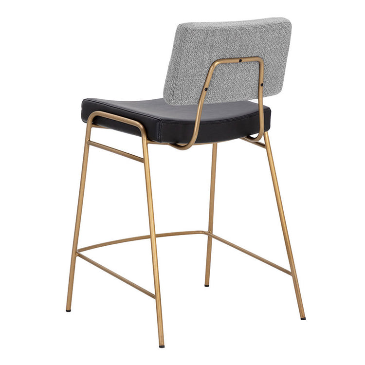 Sunpan Brinley Counter Stool - Gold - Nightfall Black / Chacha Grey