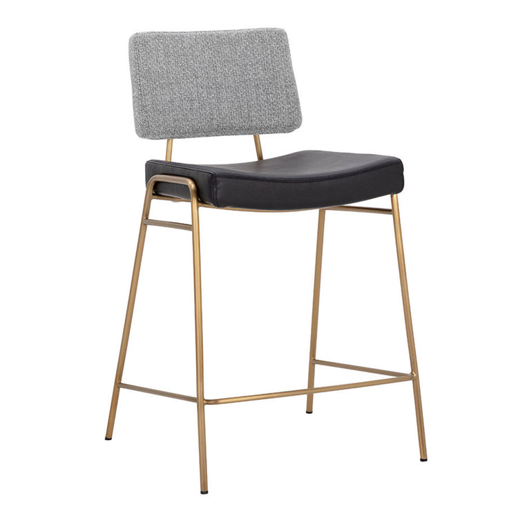 Sunpan Brinley Counter Stool - Gold - Nightfall Black / Chacha Grey