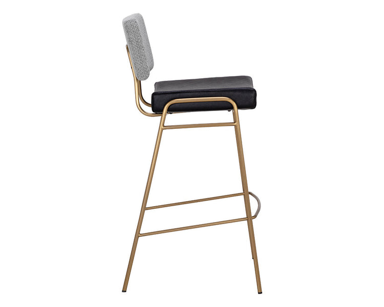 Sunpan Brinley Bar Stool - Gold -Nightfall Black / Chacha Grey  