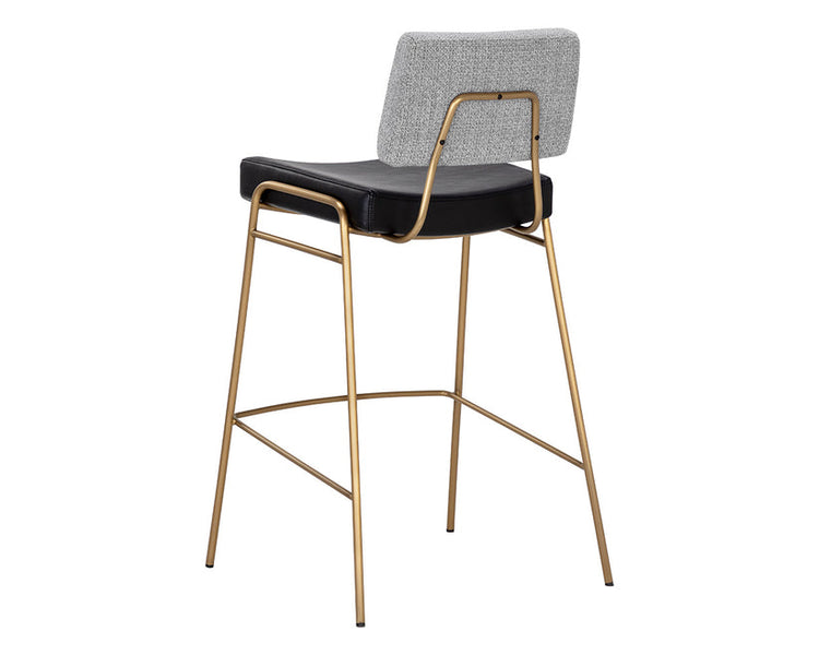 Sunpan Brinley Bar Stool - Gold -Nightfall Black / Chacha Grey  