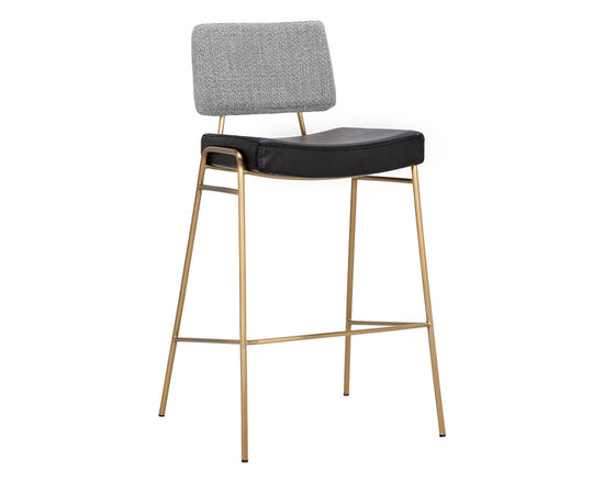 Sunpan Brinley Bar Stool - Gold -Nightfall Black / Chacha Grey  