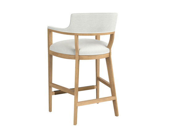 Sunpan Brylea Bar Stool - Natural - Heather Ivory Tweed