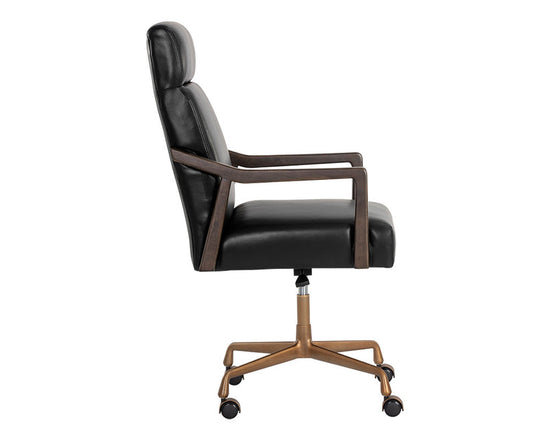 Sunpan Collin Office Chair - Cortina Black Leather