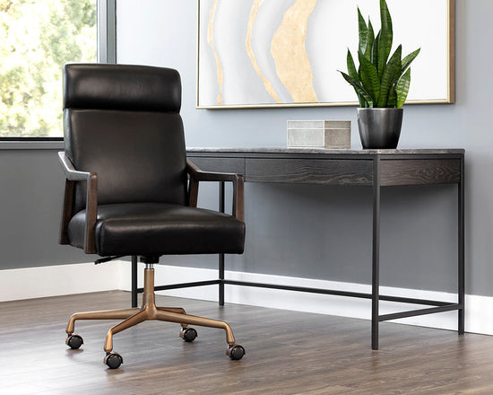 Sunpan Collin Office Chair - Cortina Black Leather