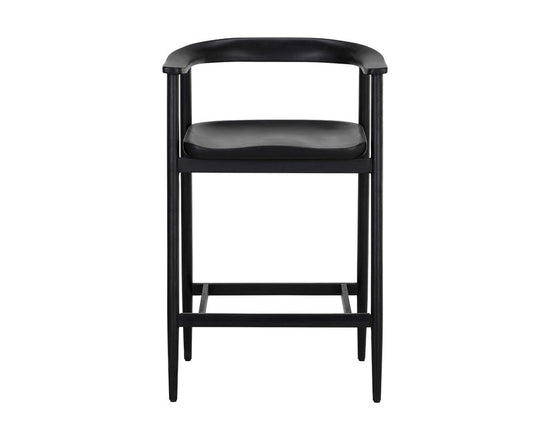 Sunpan Jeremy Counter Stool - Wood Seat - Black 