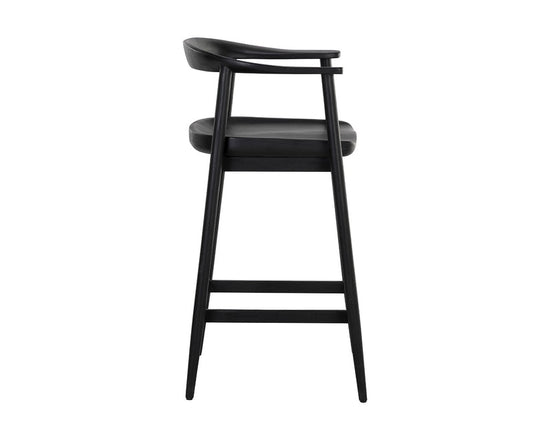 Sunpan Jeremy Counter Stool - Wood Seat - Black 