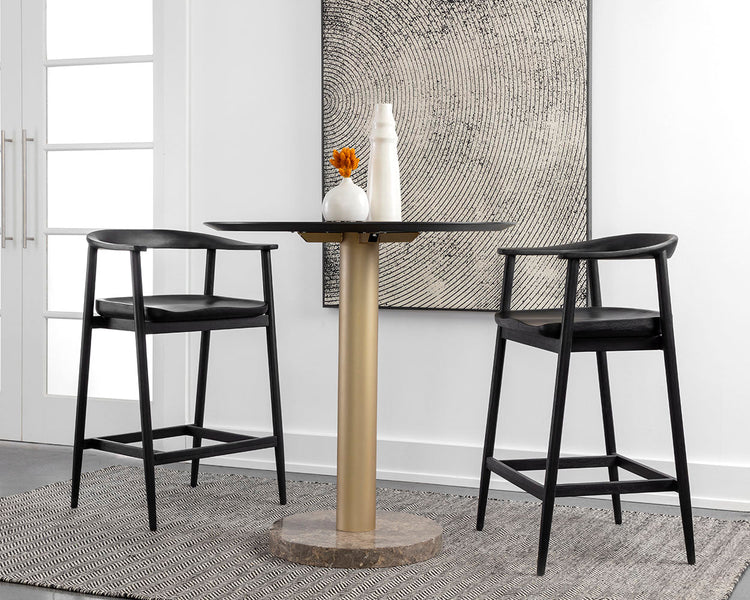 Sunpan Jeremy Counter Stool - Wood Seat - Black 