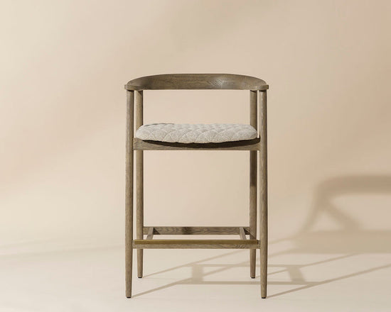 Sunpan Jeremy Counter Stool - Weathered Oak / Dove Cream