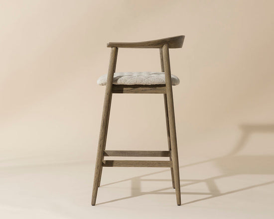 Sunpan Jeremy Counter Stool - Weathered Oak / Dove Cream