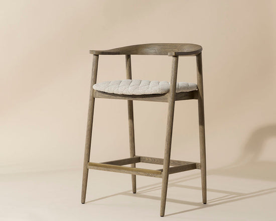 Sunpan Jeremy Counter Stool - Weathered Oak / Dove Cream