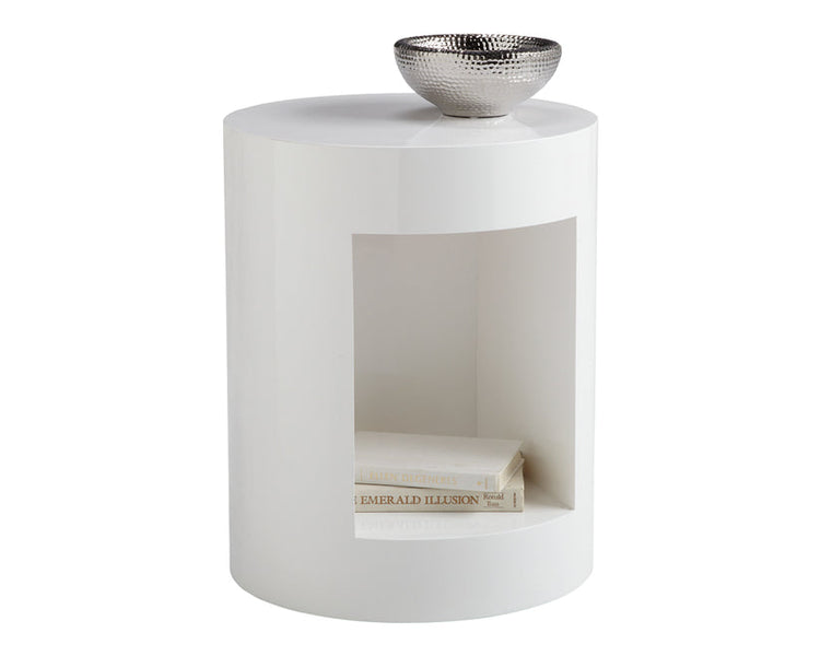 Sunpan Beacon Side Table - High Gloss White