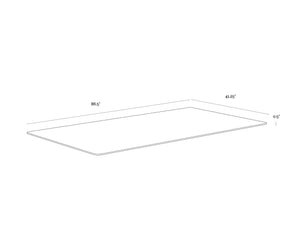 Glass Dining Table Top Rectangular - 86.5"