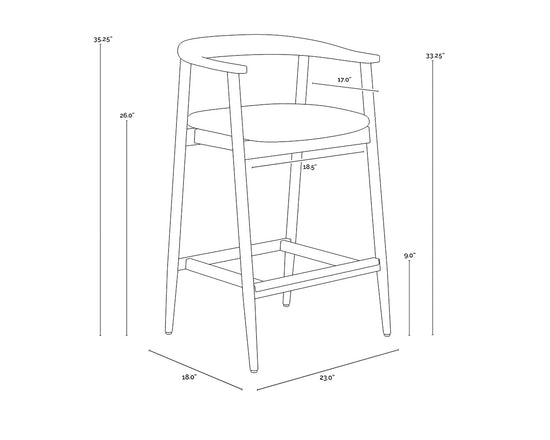 Jeremy Counter Stool - Wood Seat