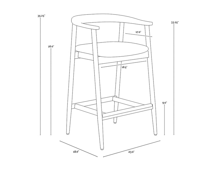 Jeremy Counter Stool - Wood Seat