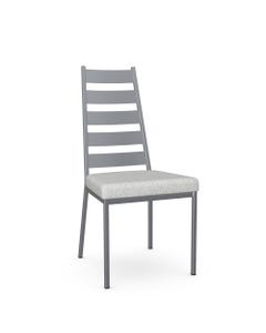 Level Chair Upholstered Seat And Metal Backrest