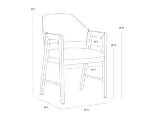 Milton Dining Armchair  Light Wash