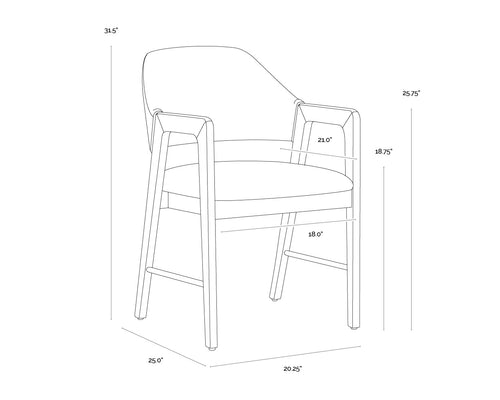 Milton Dining Armchair  Light Wash