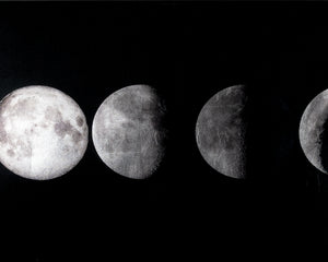 Moon Phases  72" X 30"  Charcoal Frame