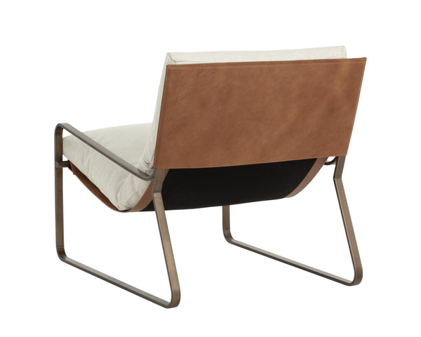 Zancor Lounge Chair  Antique Brass